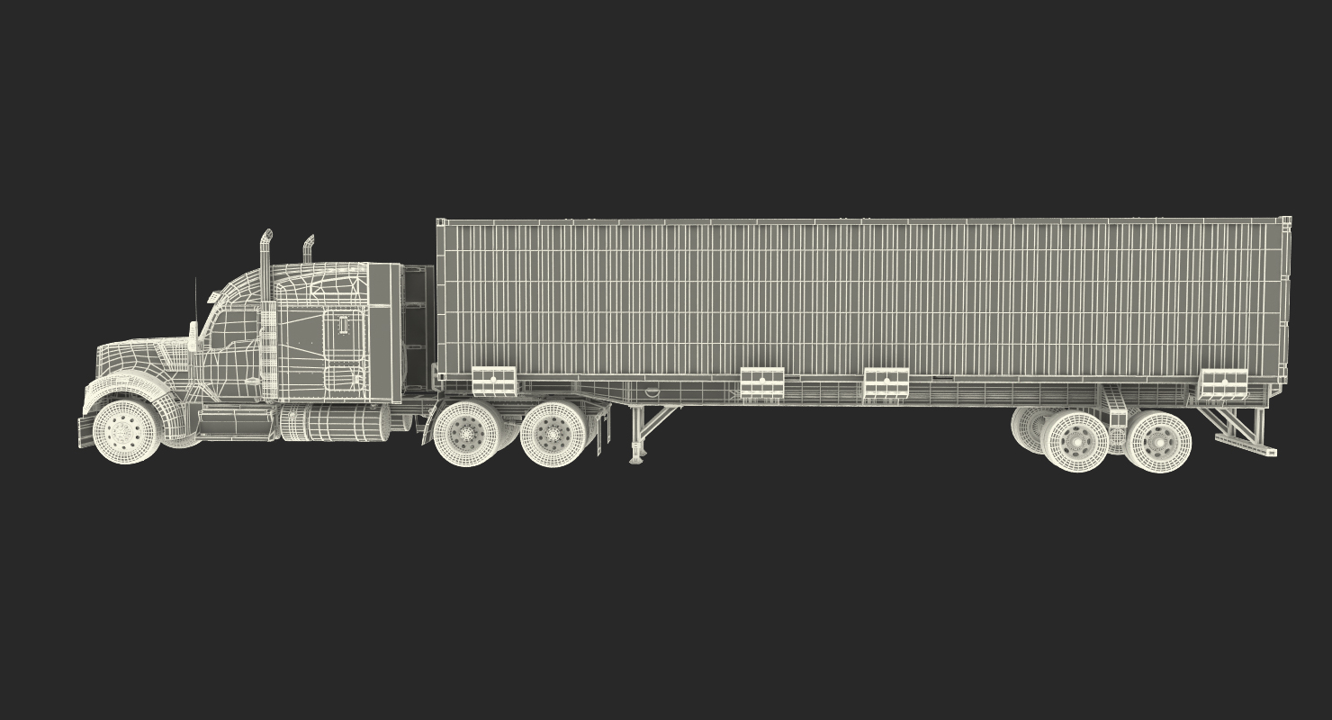 Truck with 48ft ISO Container 3D model