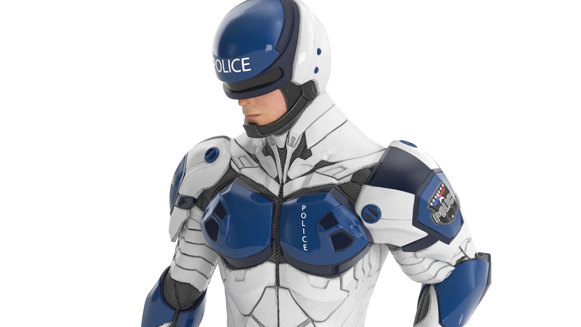 Sci Fi Cop with Robotic Dog 3D