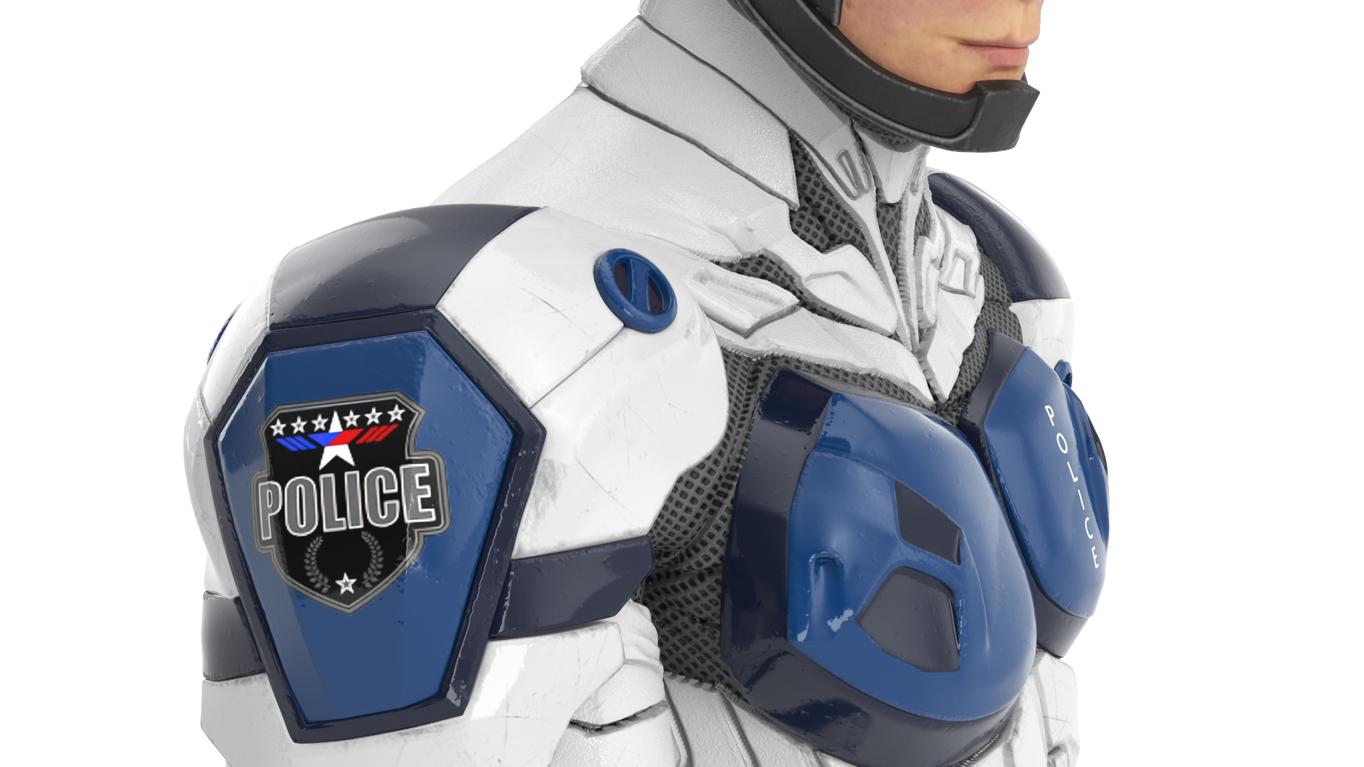 Sci Fi Cop with Robotic Dog 3D