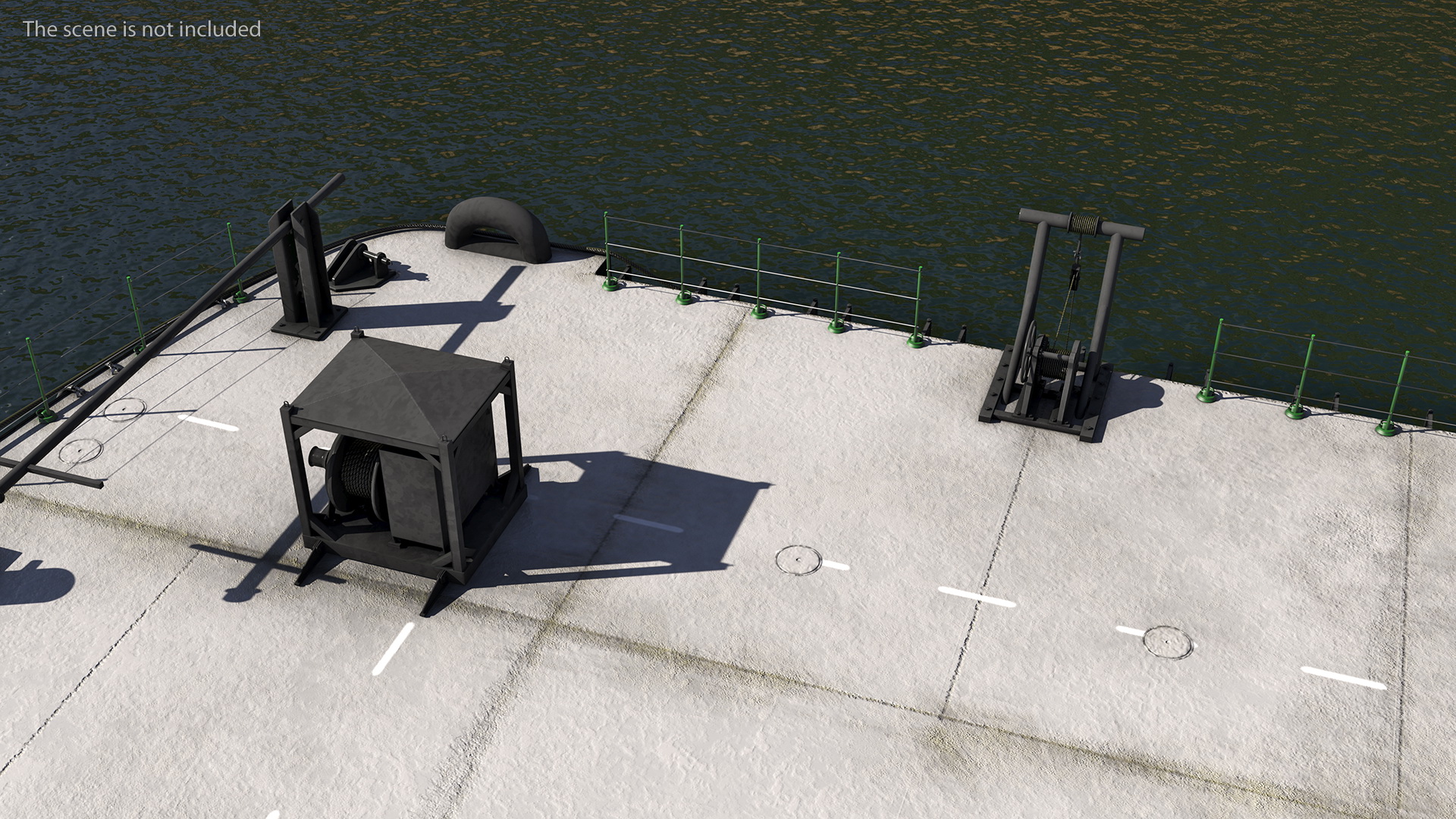 3D model Push Boat Ship with Pontoon Barge Loaded Coal