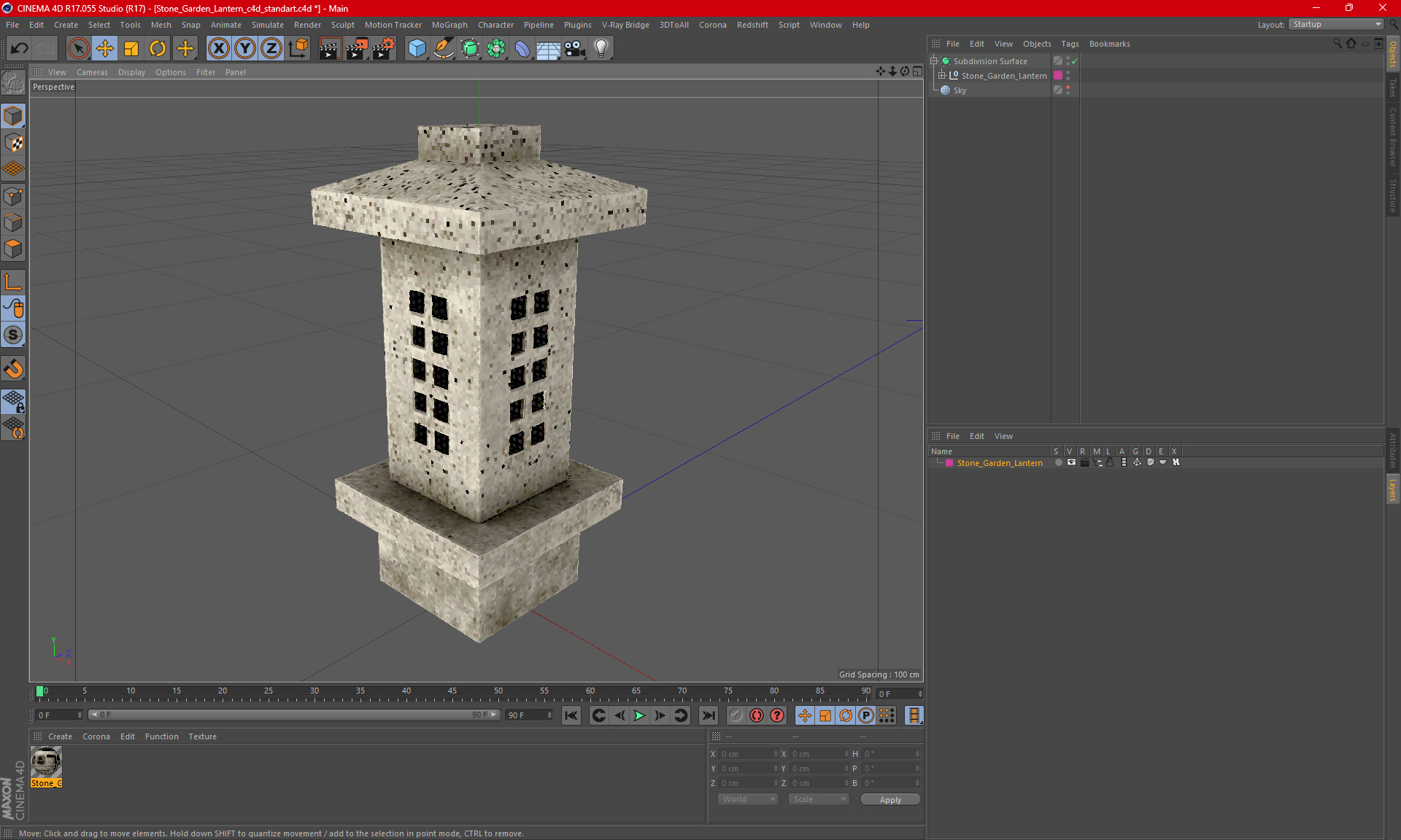 3D model Stone Garden Lantern