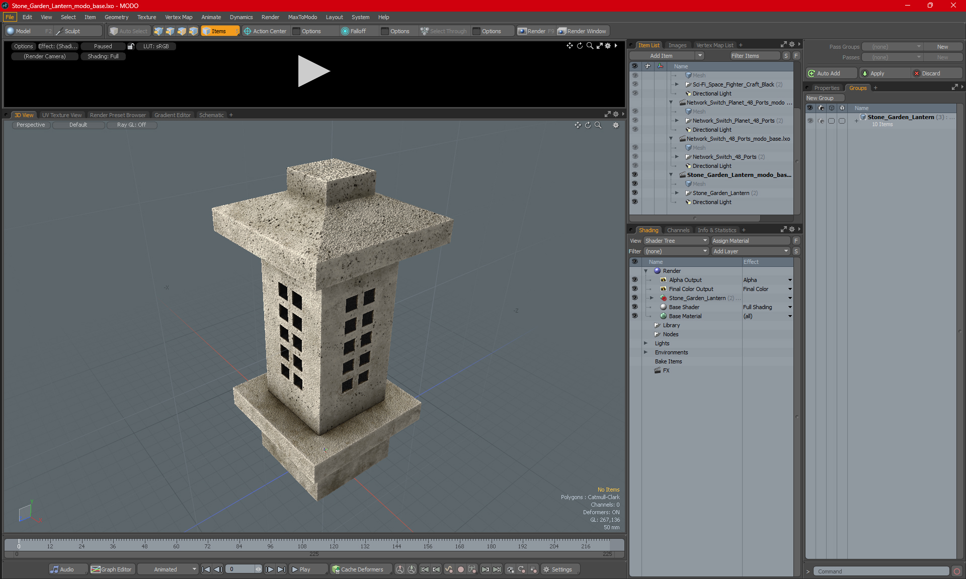 3D model Stone Garden Lantern