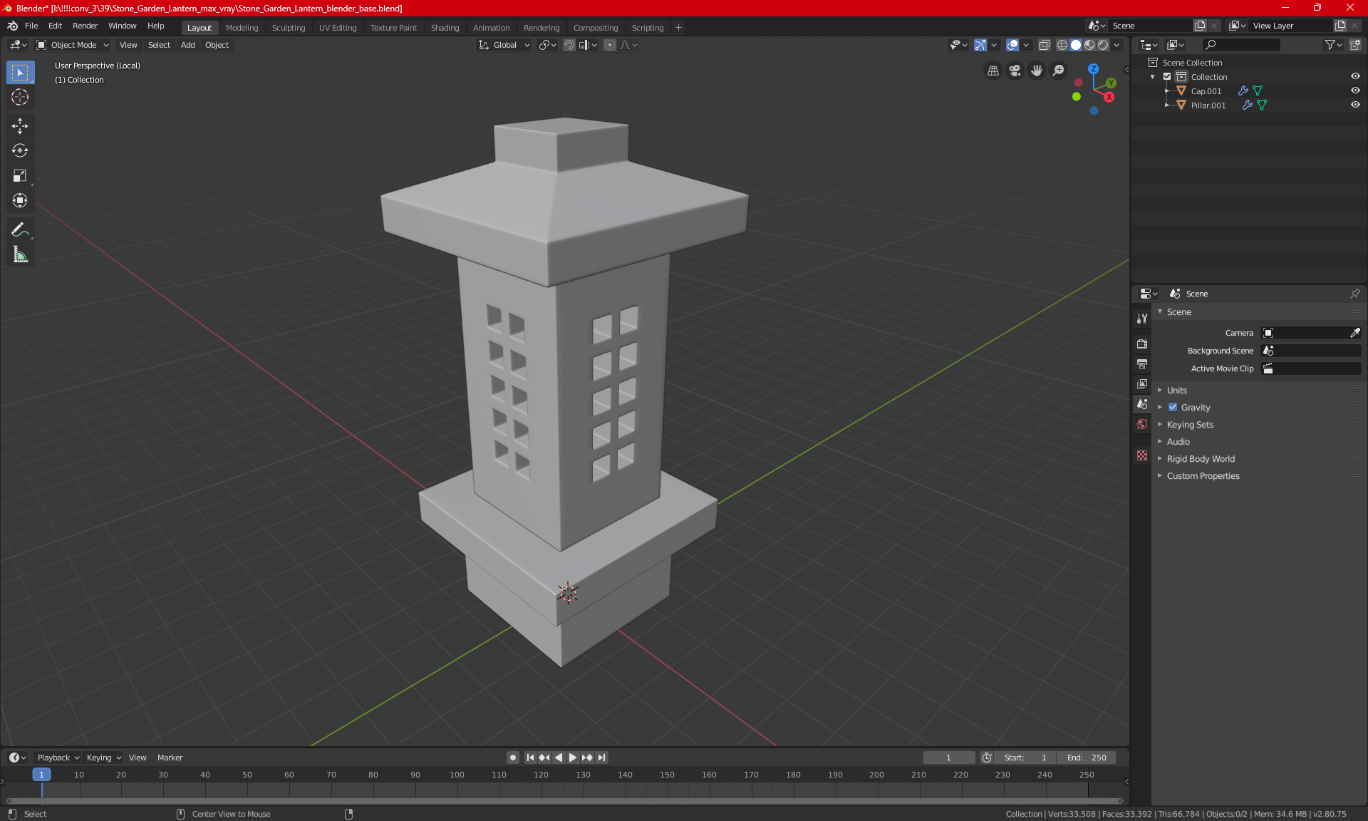 3D model Stone Garden Lantern