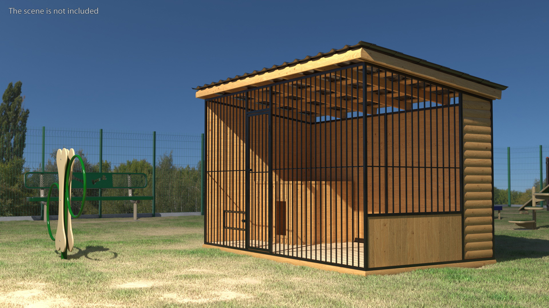 3D Outdoor Dog Kennel with Roof model