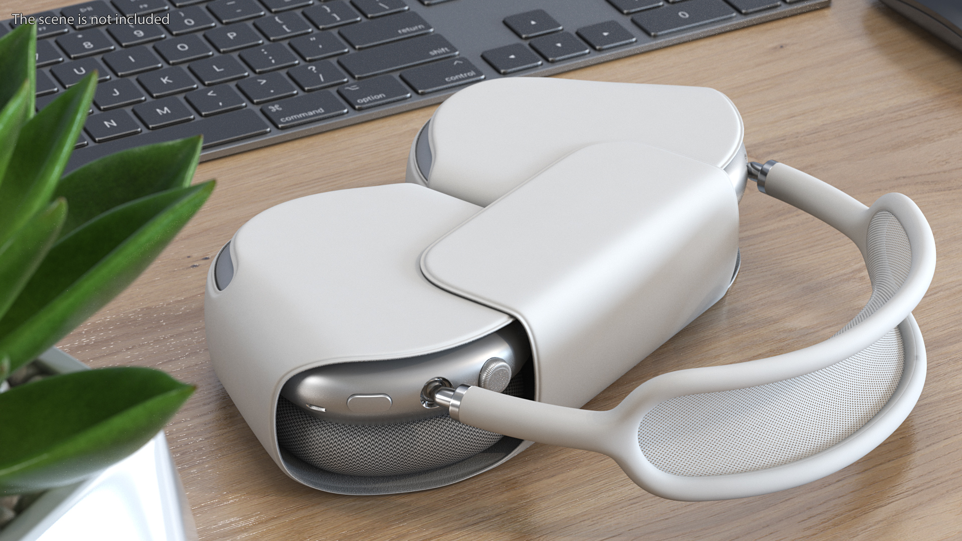 3D Silver AirPods Max with Case model