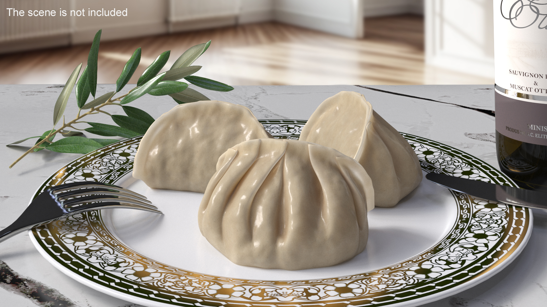 3D Chinese Dumpling Cooked model