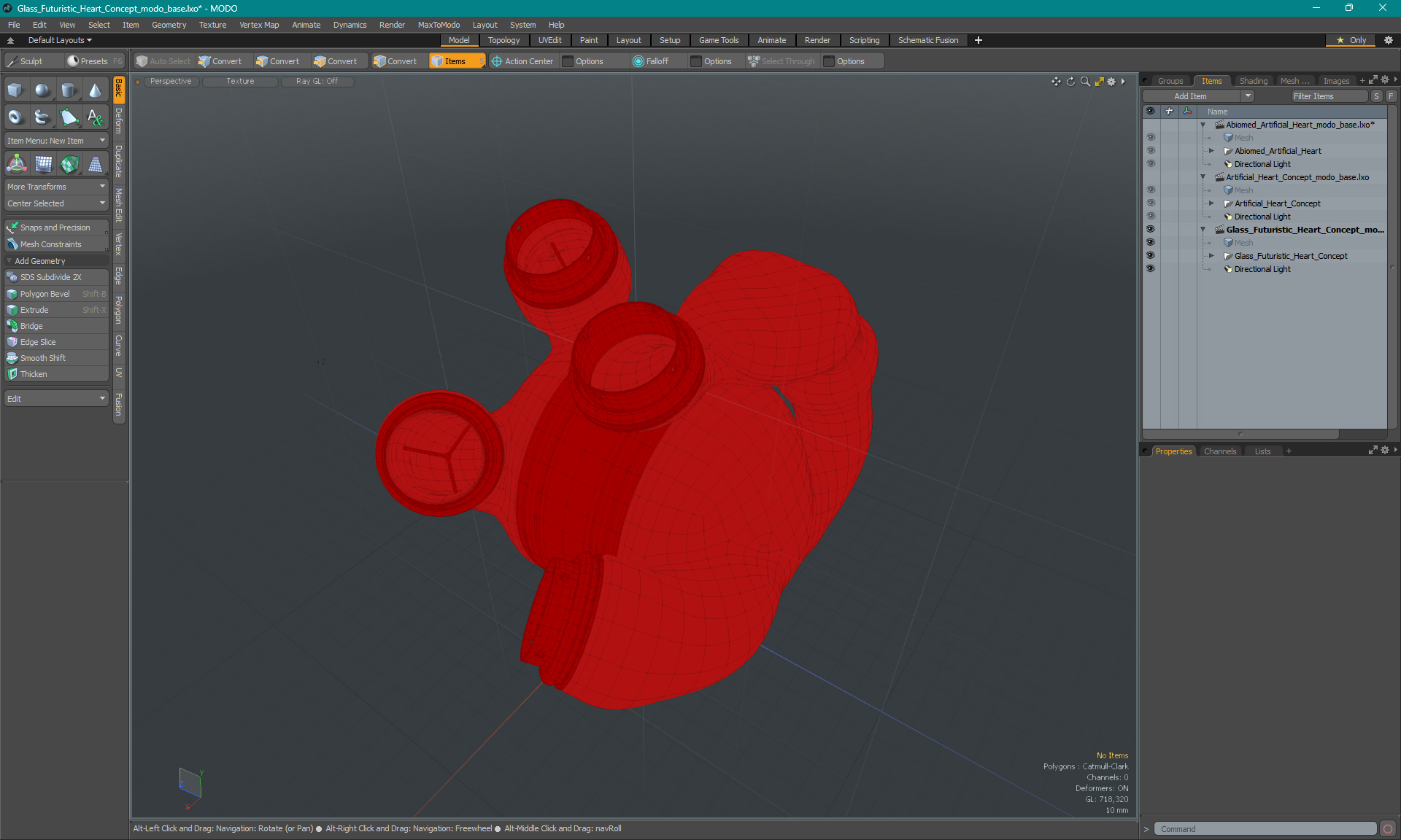 3D model Glass Futuristic Heart Concept