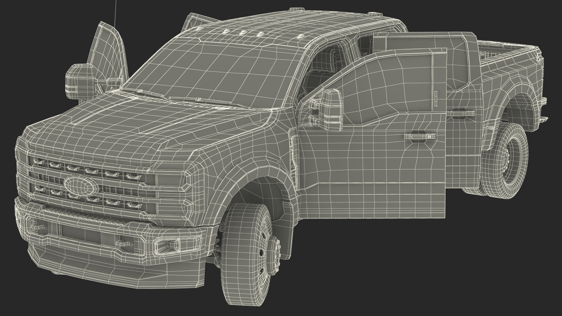 3D Ford Super Duty F-550 Lariat 2023 Truck Rigged