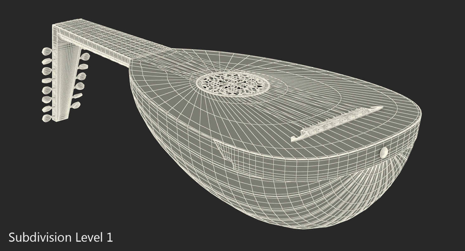 String Instrument Lute 3D