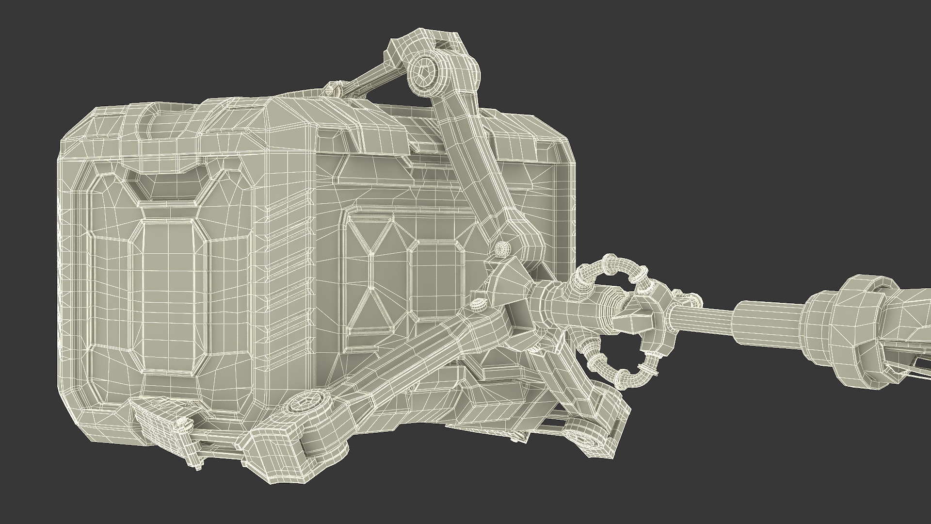 Sci-Fi Robotic Arm with Cargo Container 3D model