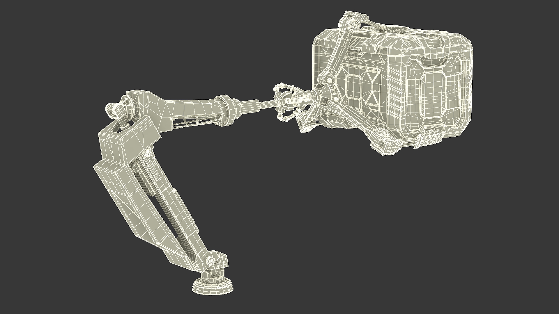 Sci-Fi Robotic Arm with Cargo Container 3D model