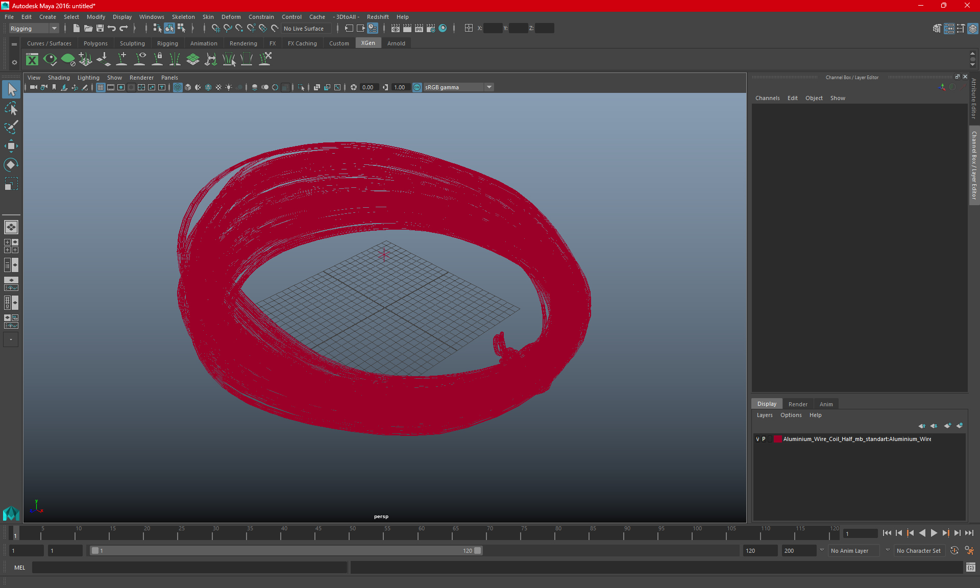 Aluminium Wire Coil Half 3D model