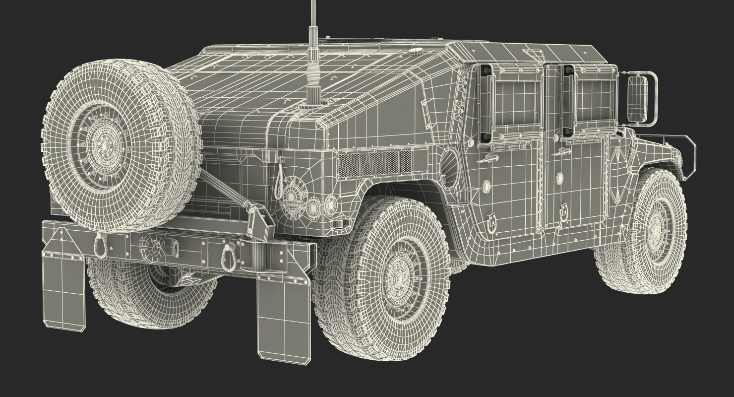 Humvee M1151 Rigged Camo 3D model