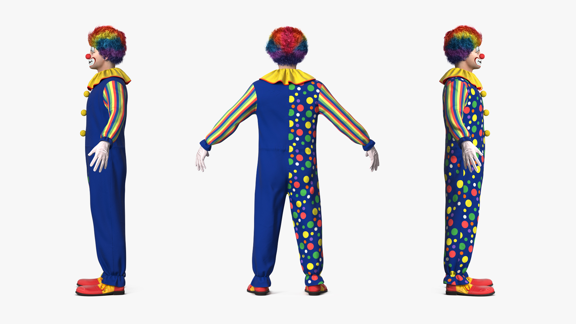 3D Funny Clown Costume Fur model