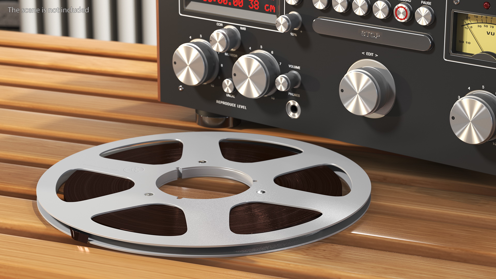 Audio Reel to Reel Spool with Tape 3D model