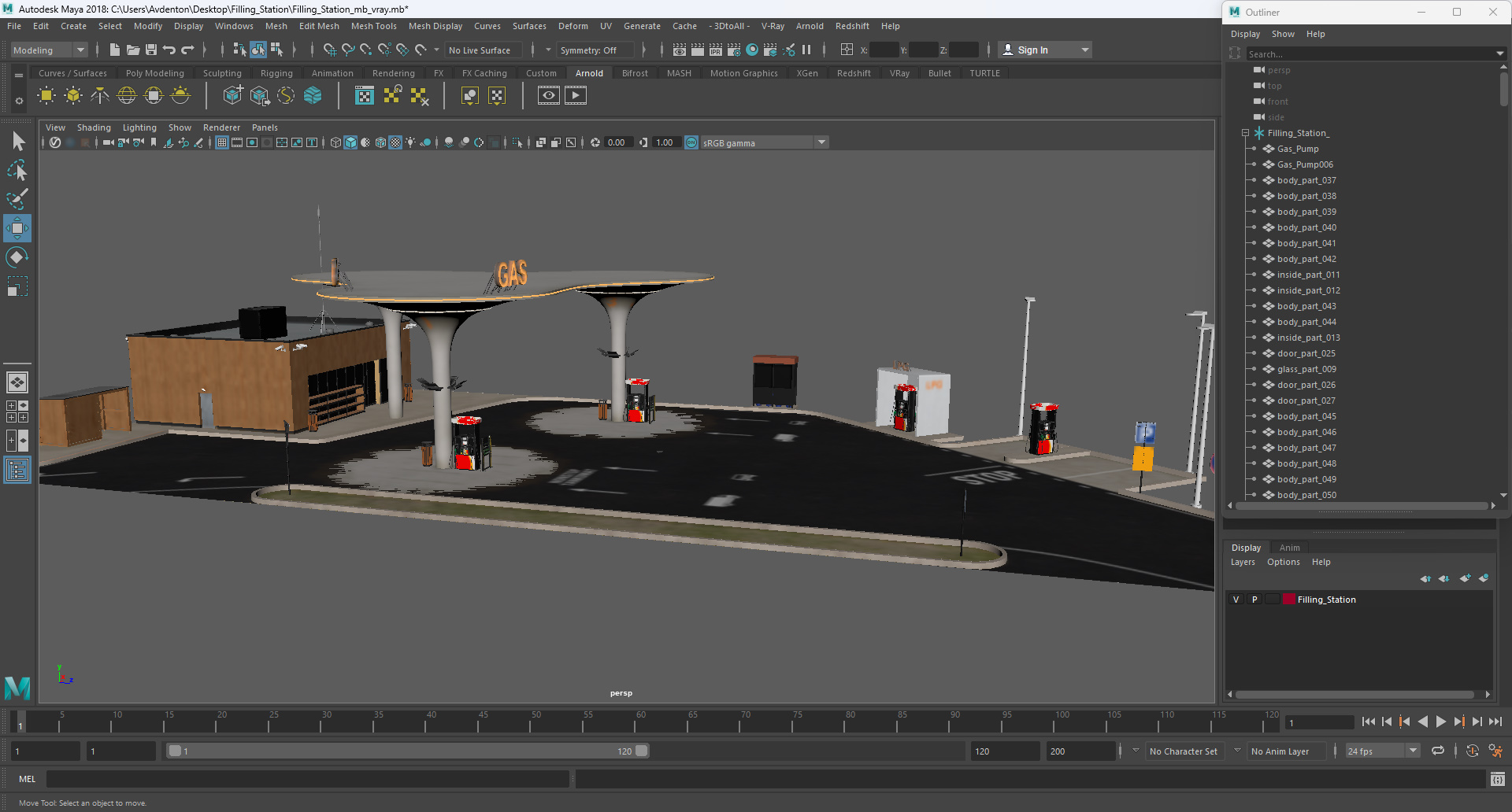 3D model Filling Station