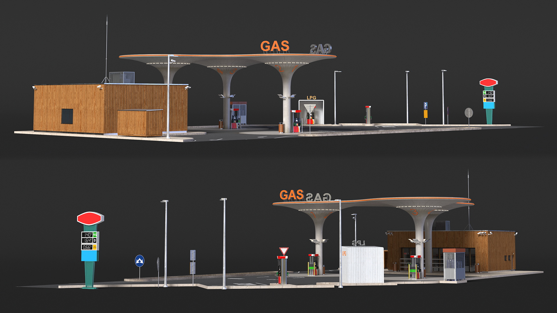 3D model Filling Station