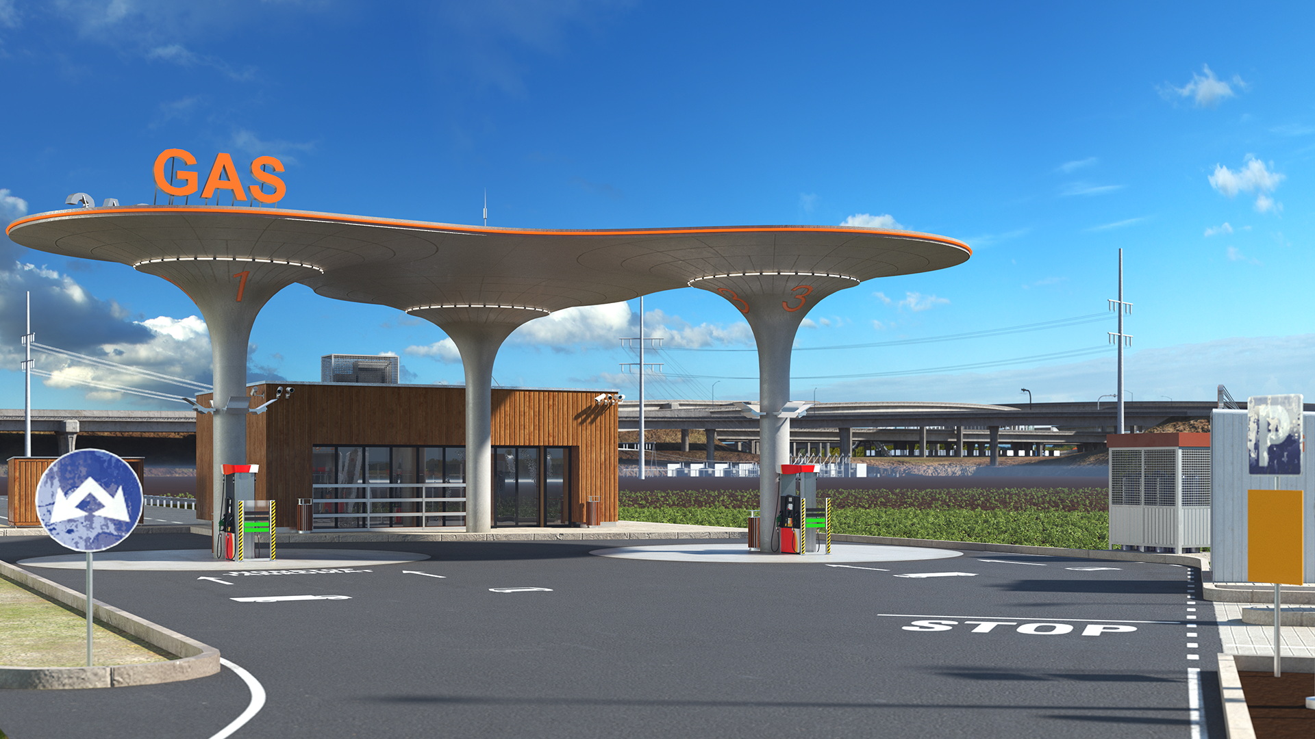 3D model Filling Station