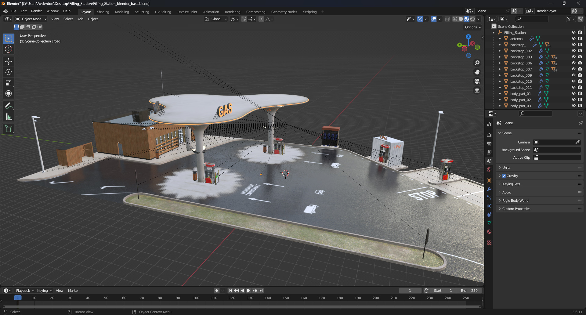 3D model Filling Station