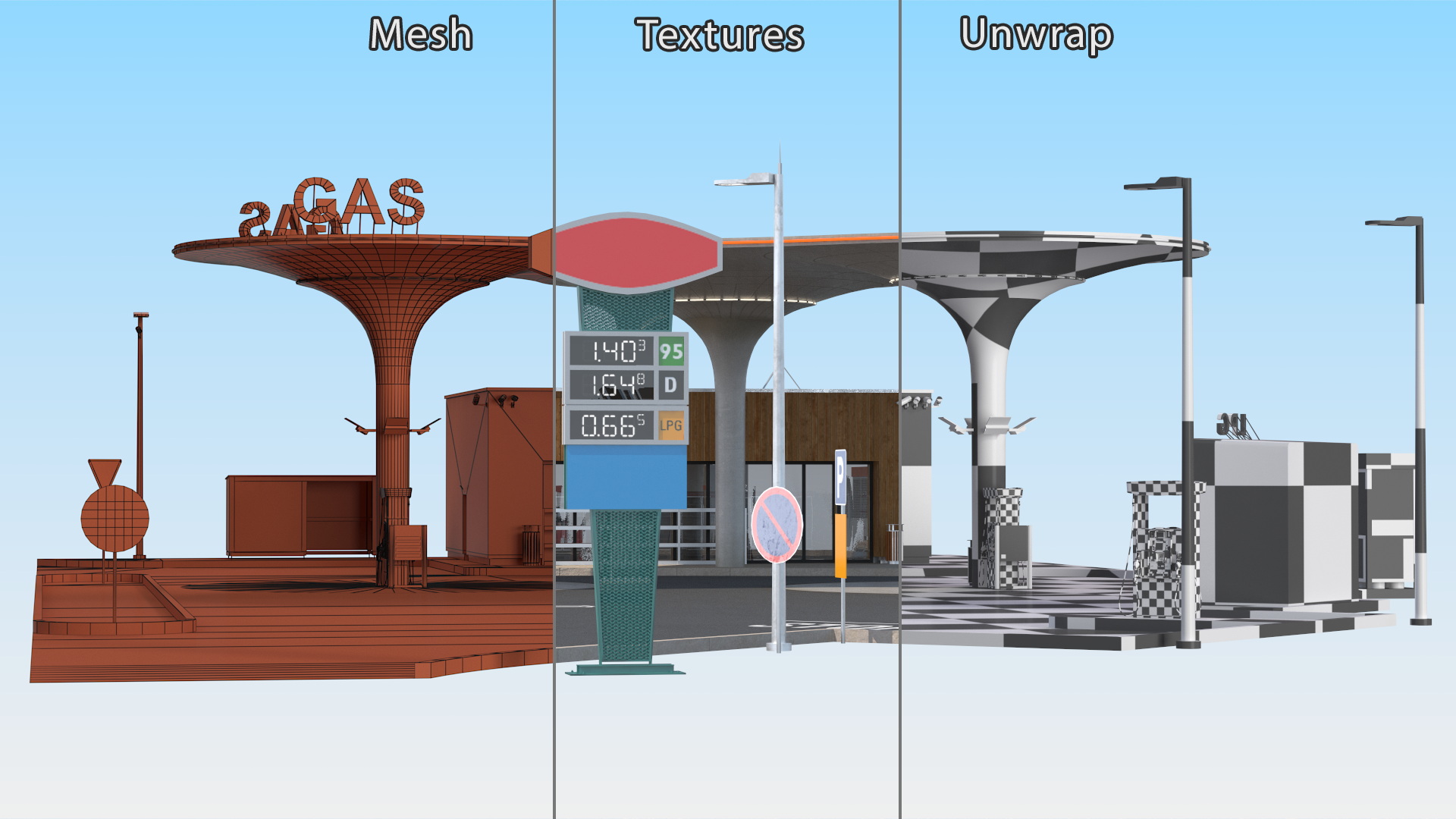 3D model Filling Station