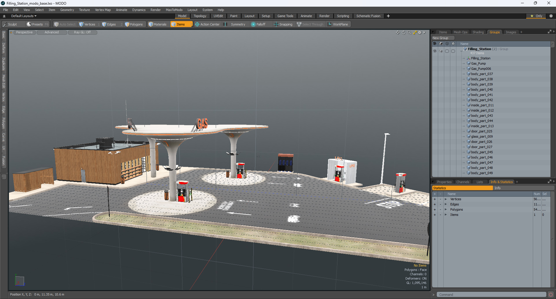 3D model Filling Station