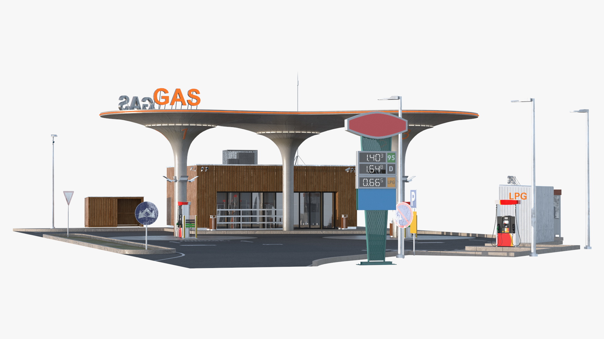 3D model Filling Station