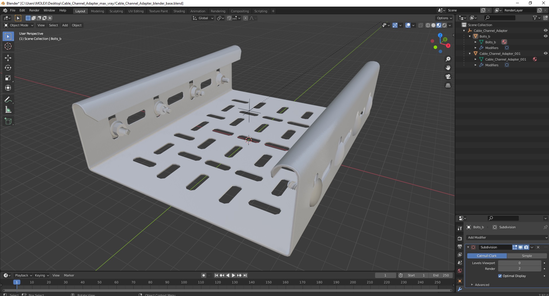 3D Cable Channel Adapter