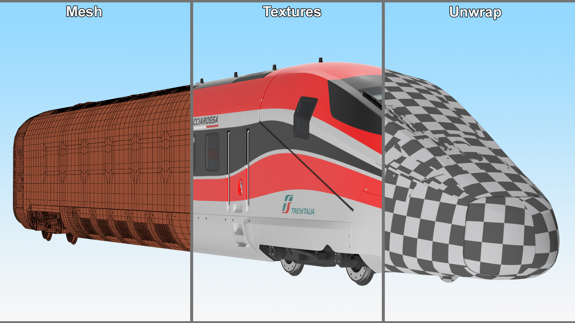 3D model ETR1000 High Speed Train Locomotive