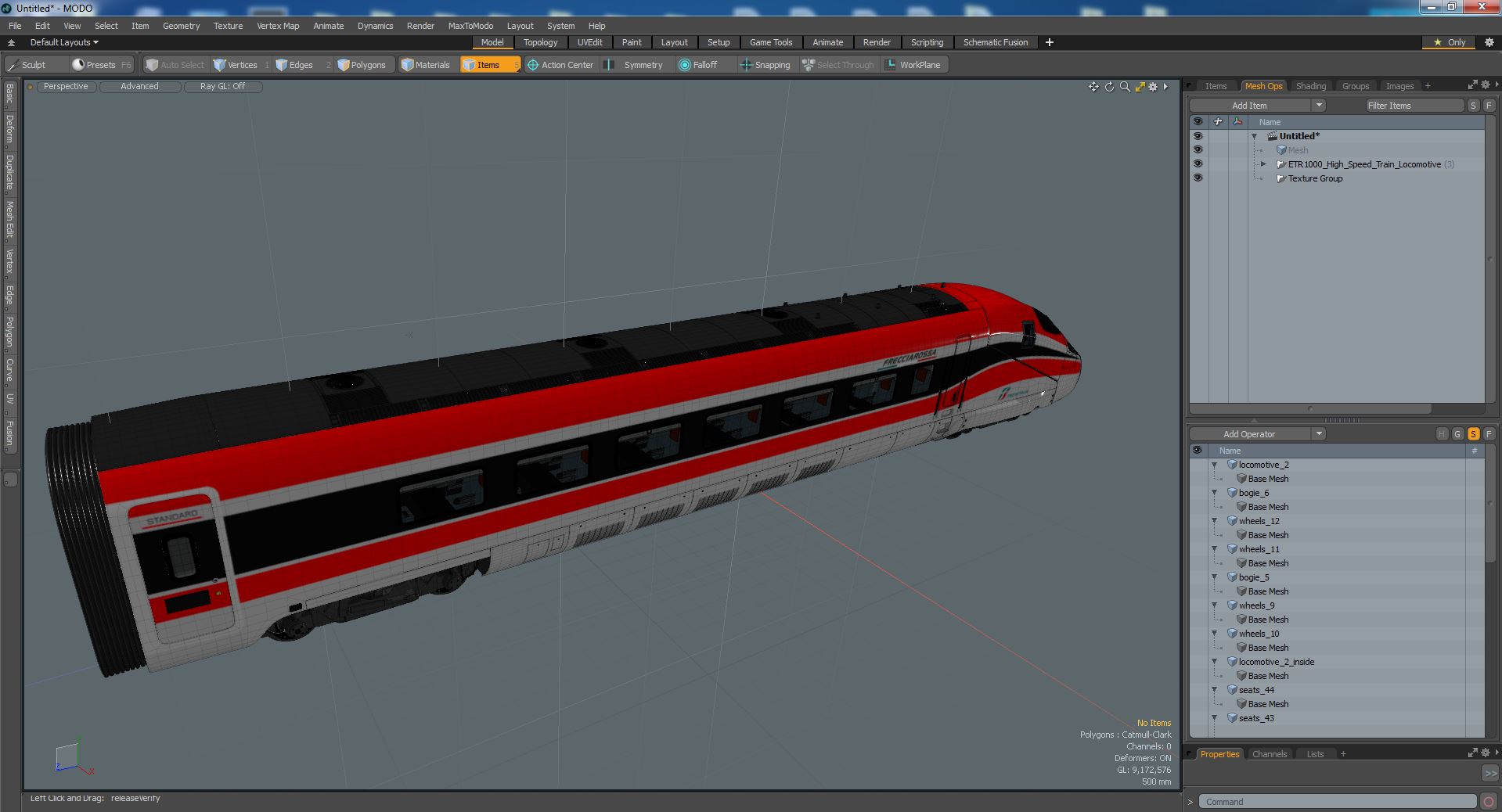 3D model ETR1000 High Speed Train Locomotive