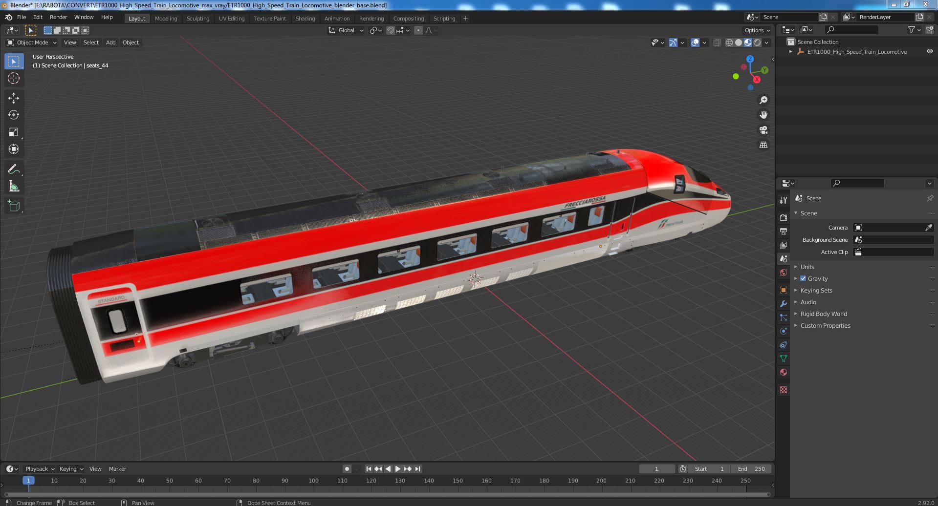 3D model ETR1000 High Speed Train Locomotive