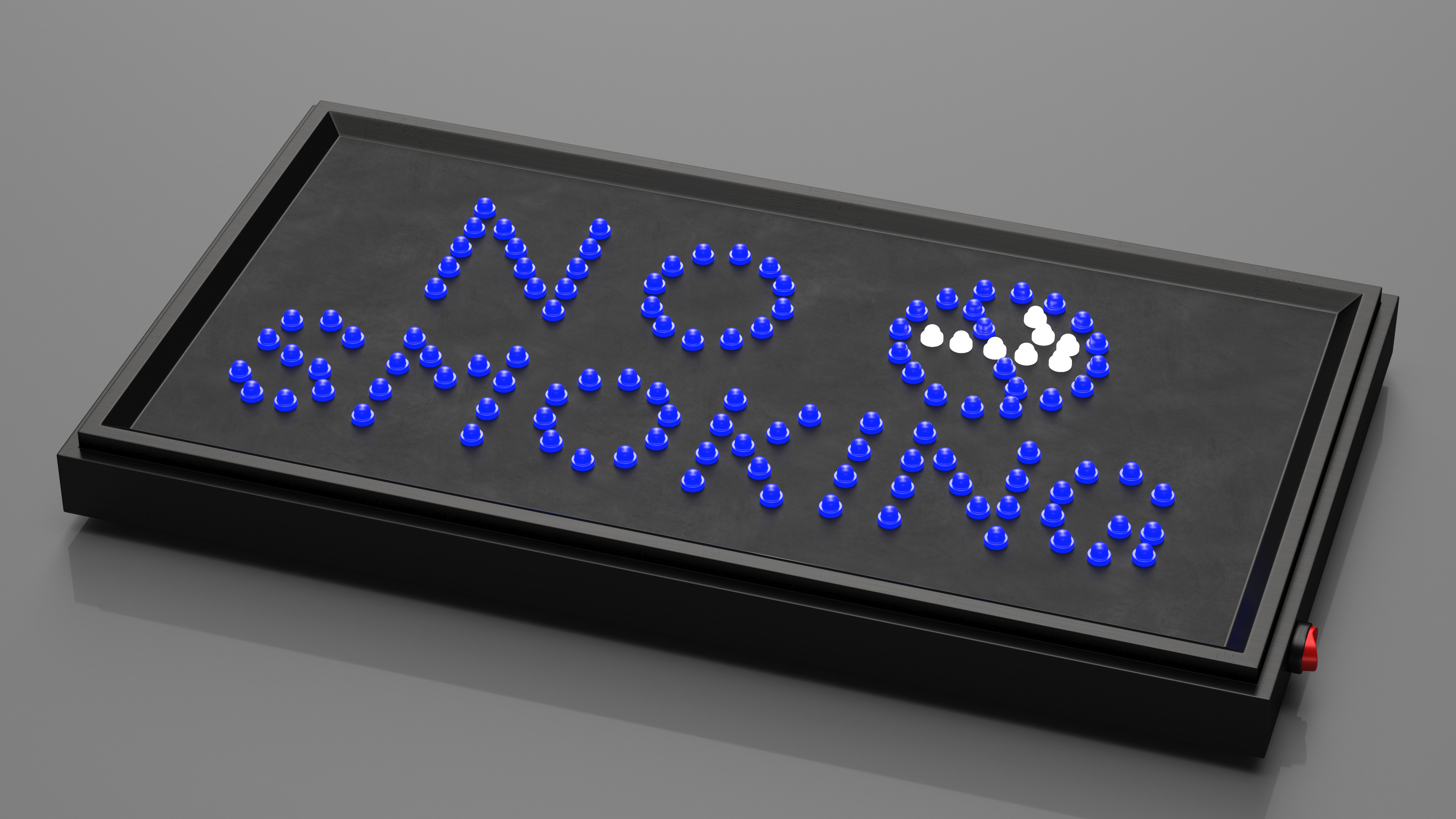 3D No Smoking LED Neon Blue Light Sign ON model