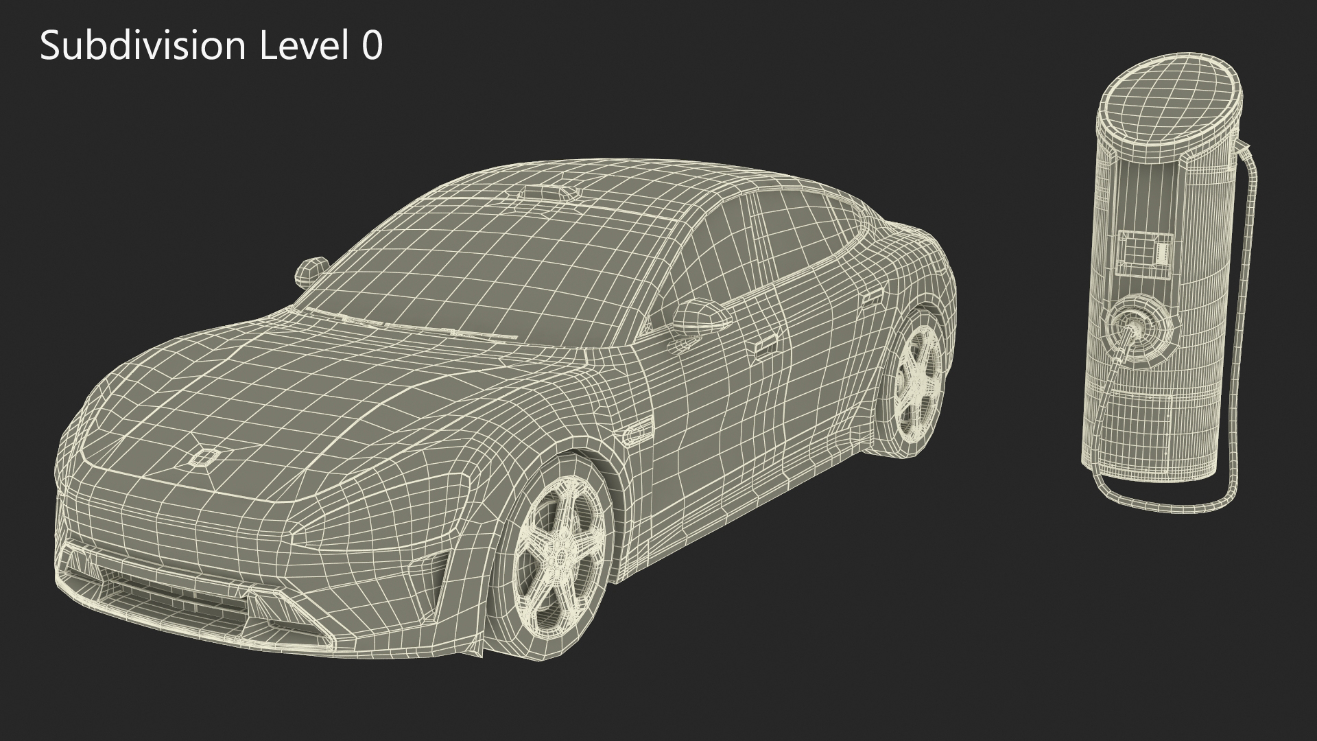 3D Electric Car Charging Station and Xiaomi Mineral Grey model