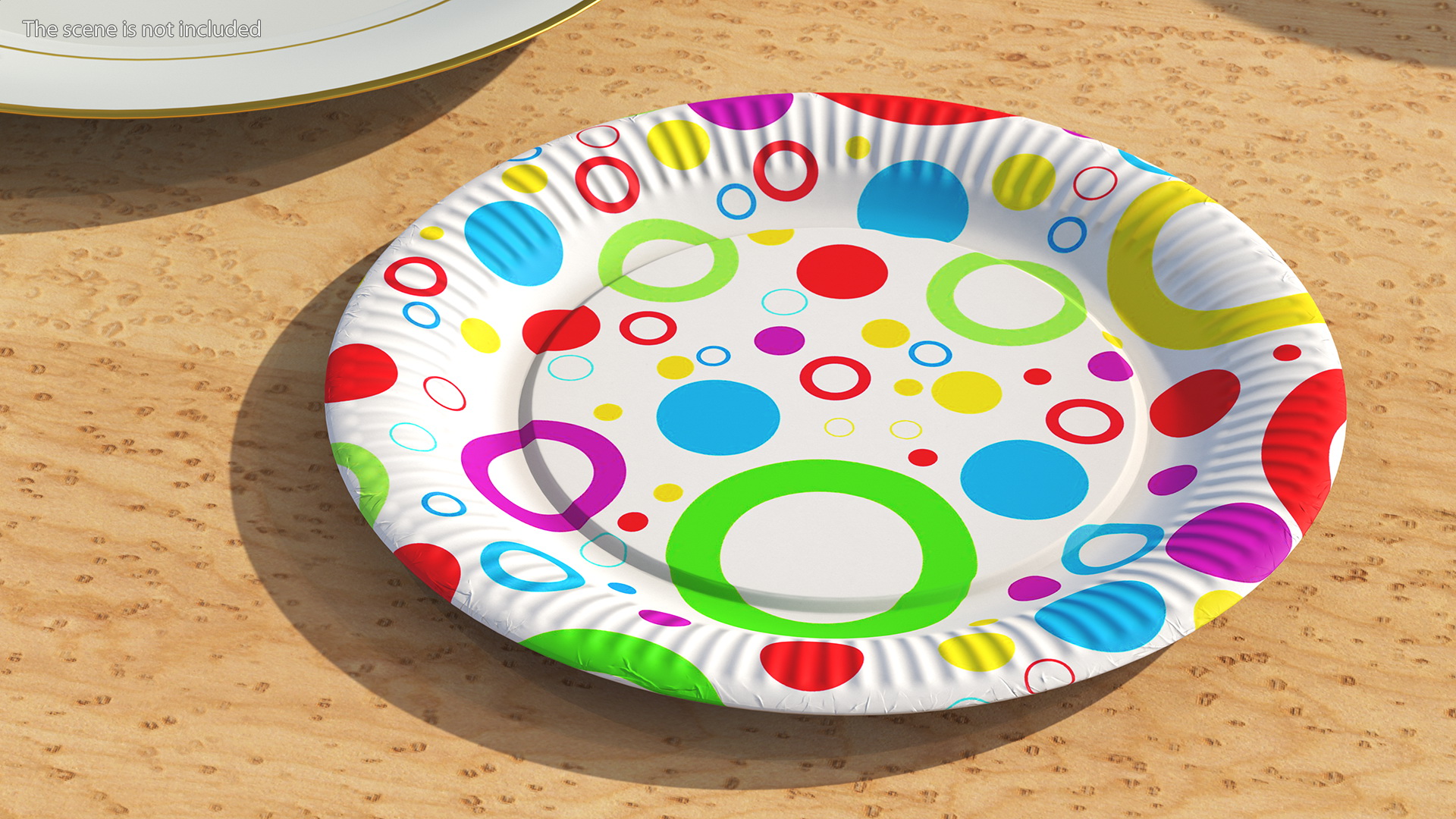 Colored Circles Paper Plate 3D