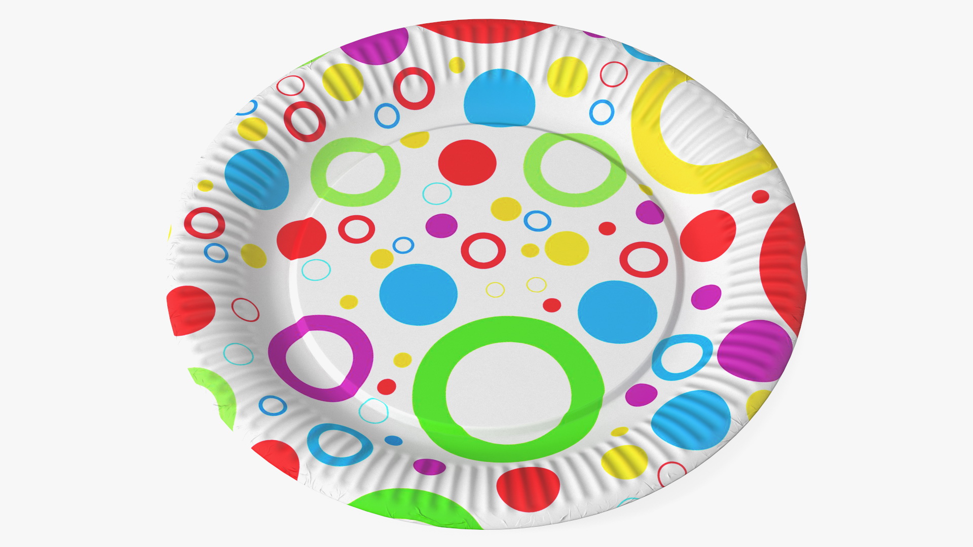 Colored Circles Paper Plate 3D