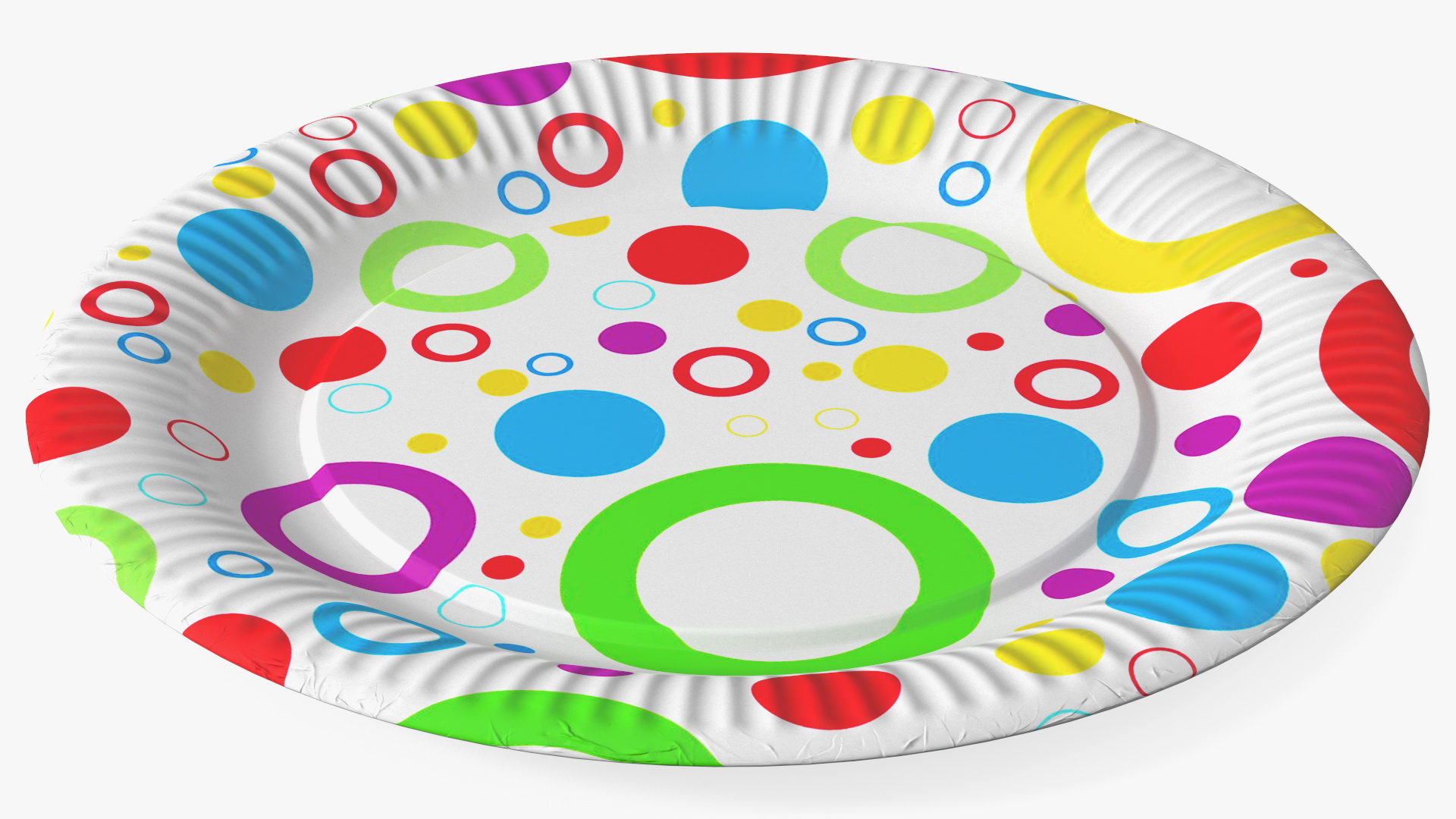 Colored Circles Paper Plate 3D