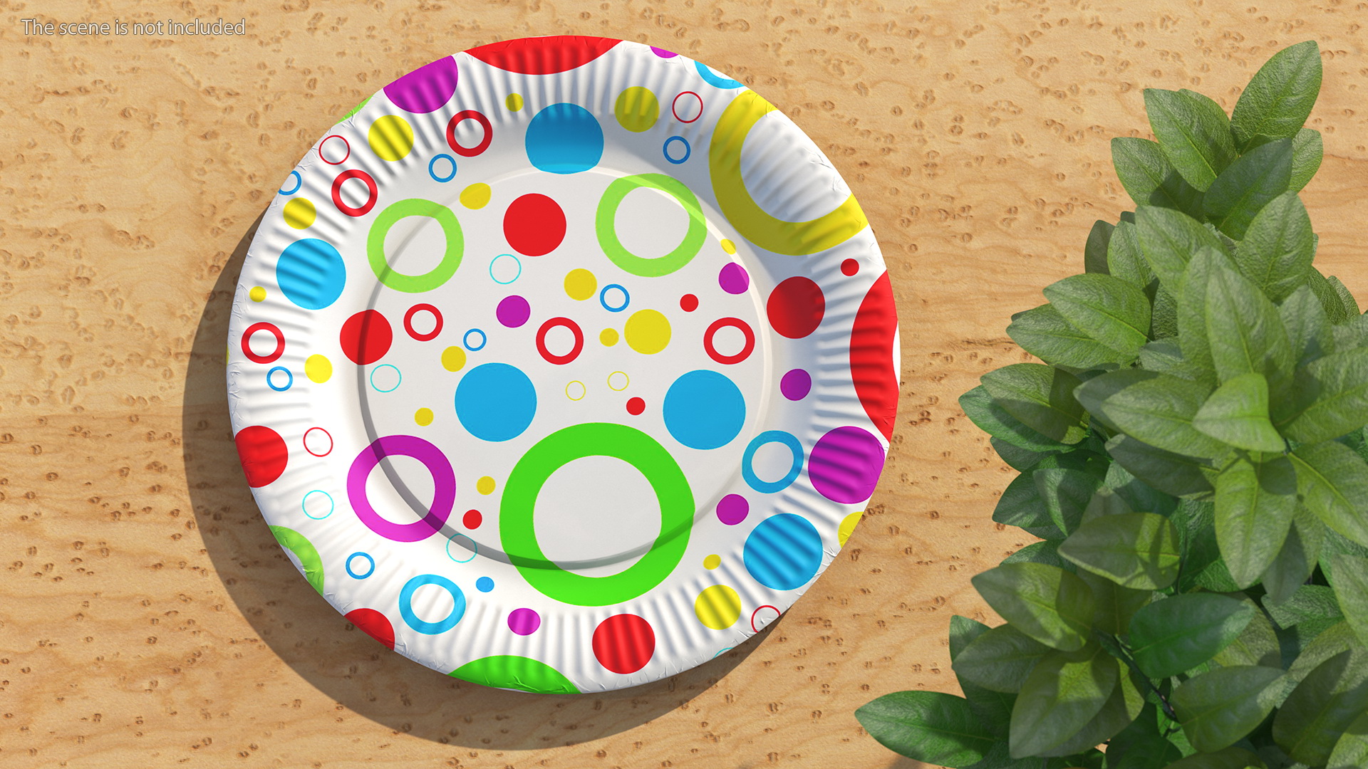 Colored Circles Paper Plate 3D