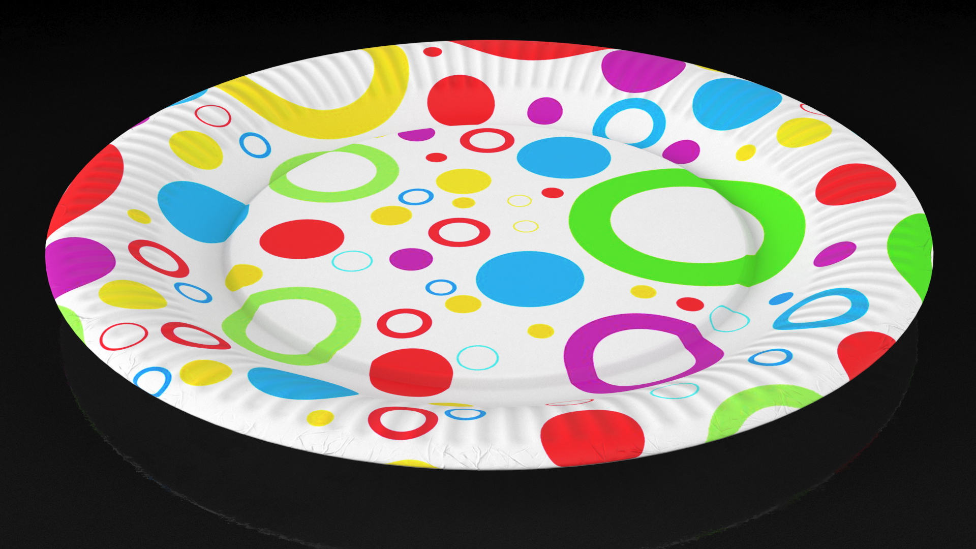 Colored Circles Paper Plate 3D