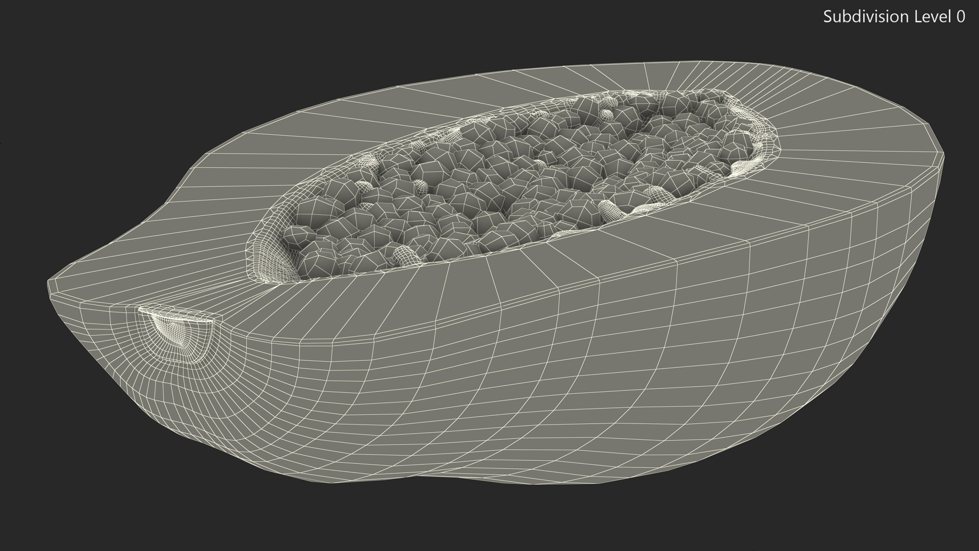 Papaya Half Fruit Orange 3D model