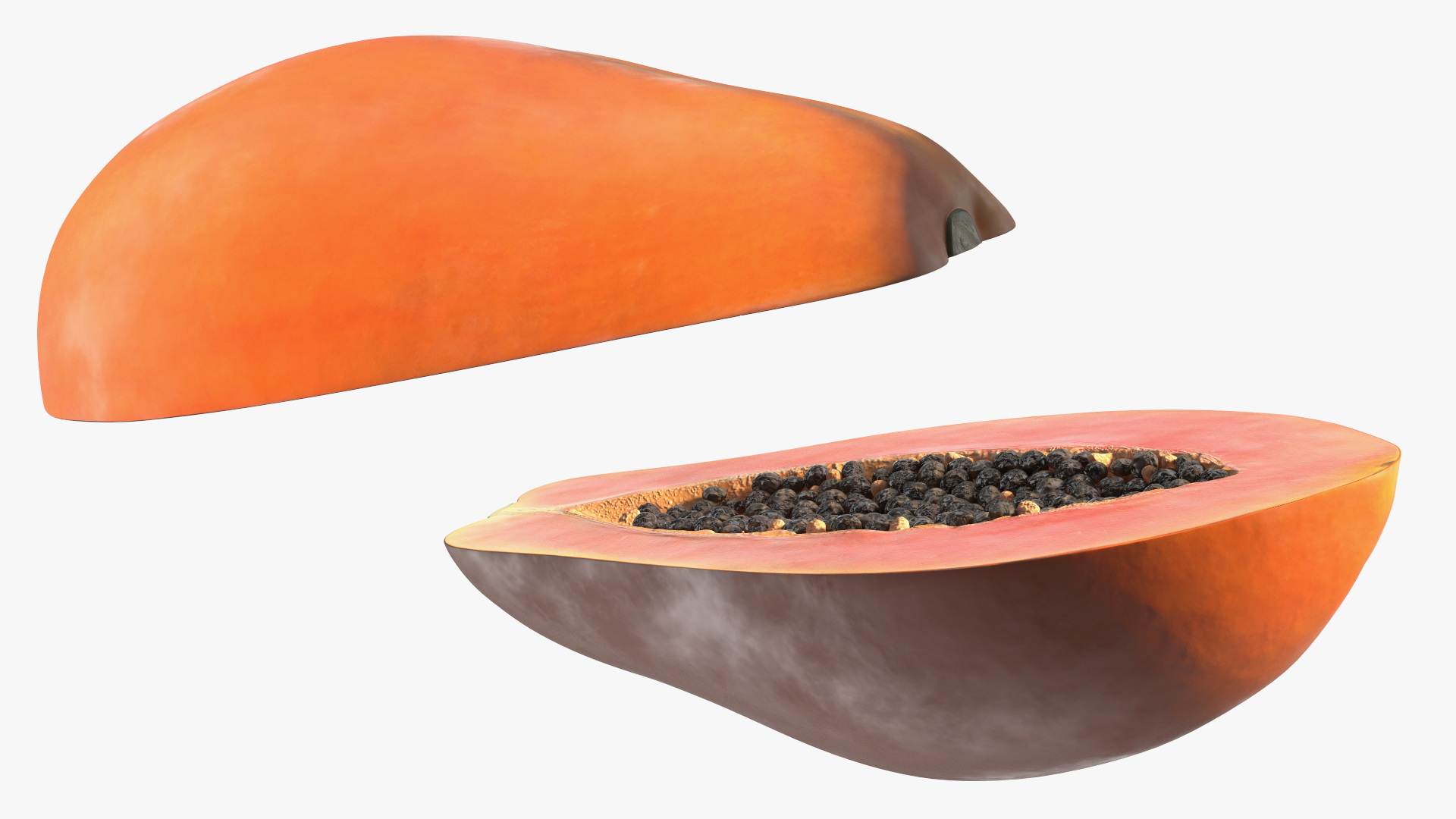 Papaya Half Fruit Orange 3D model