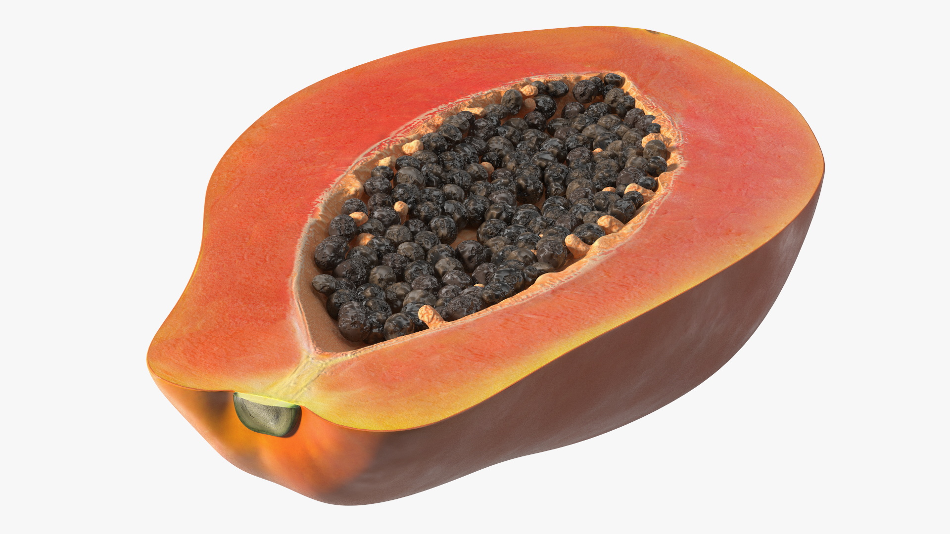 Papaya Half Fruit Orange 3D model