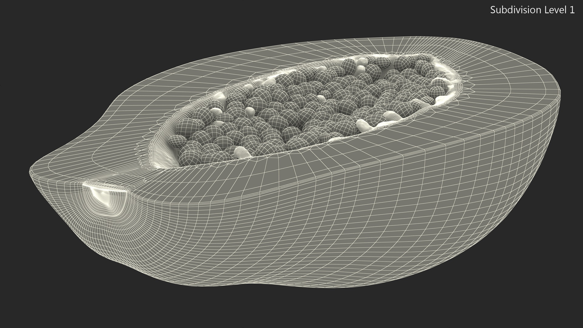 Papaya Half Fruit Orange 3D model