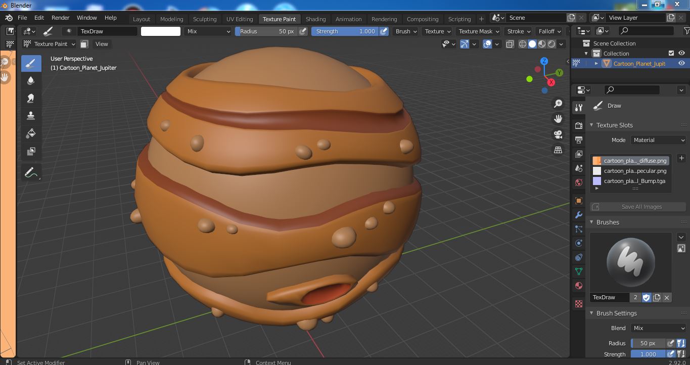 Cartoon Planet Jupiter 3D