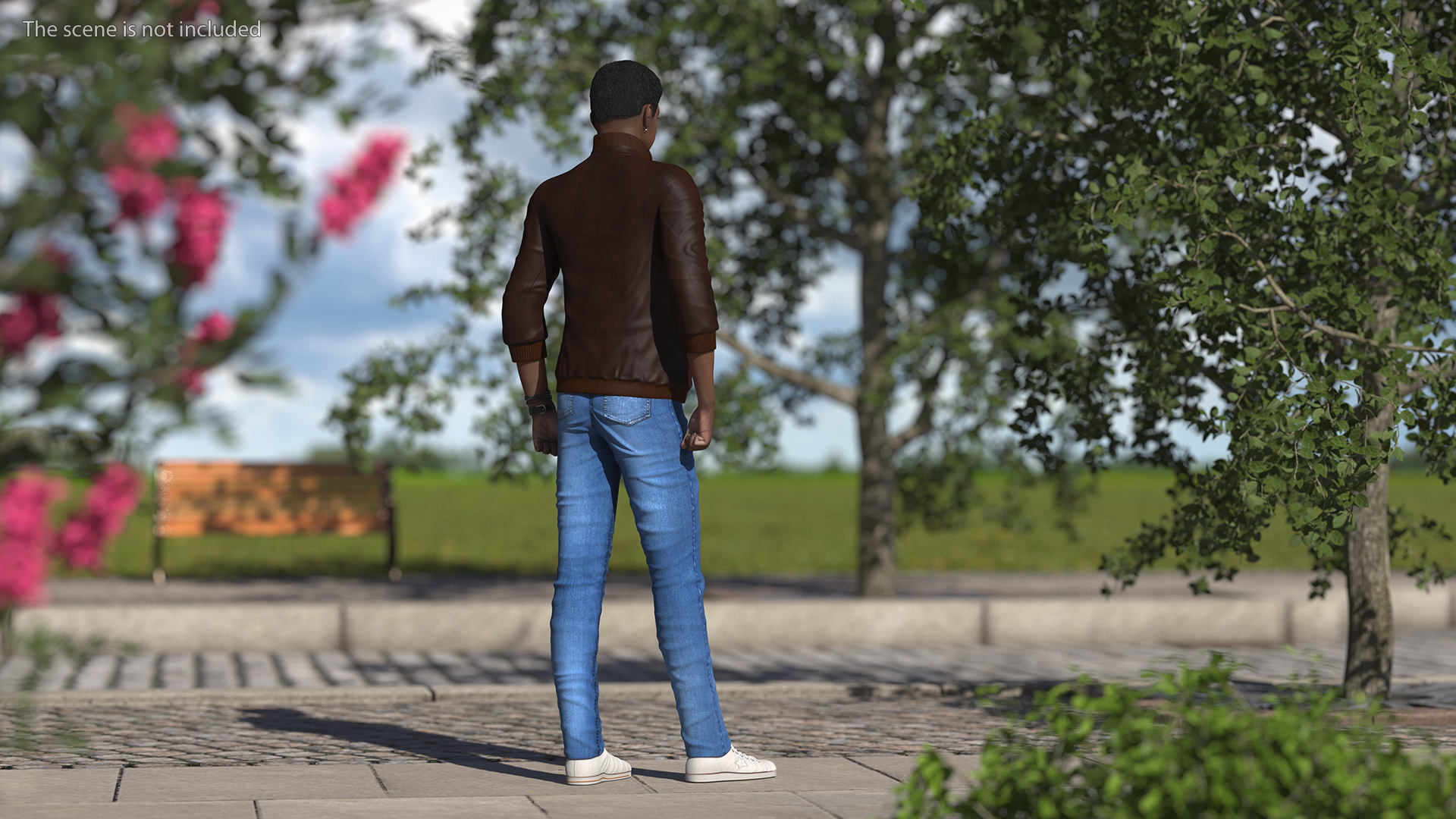 3D Teenager Dark Skin Street Outfit Standing Pose