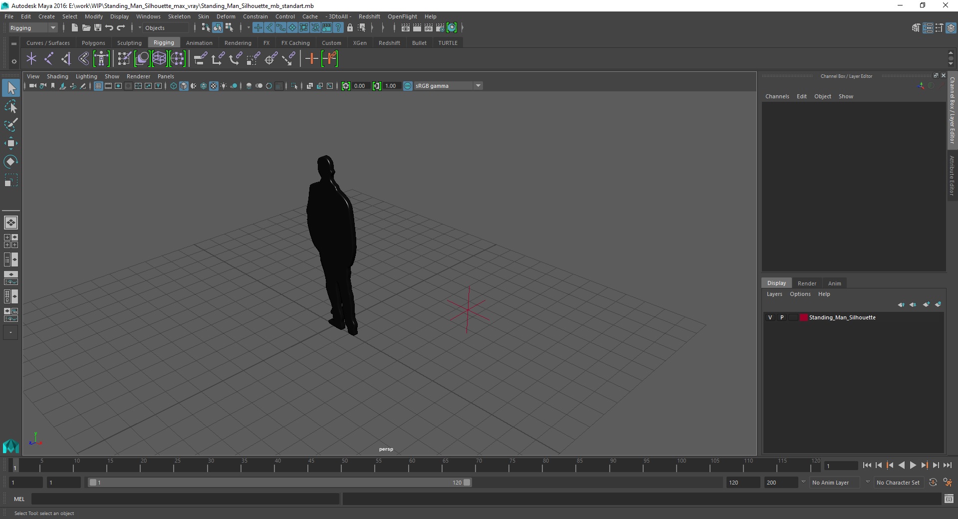 3D Standing Man Silhouette model