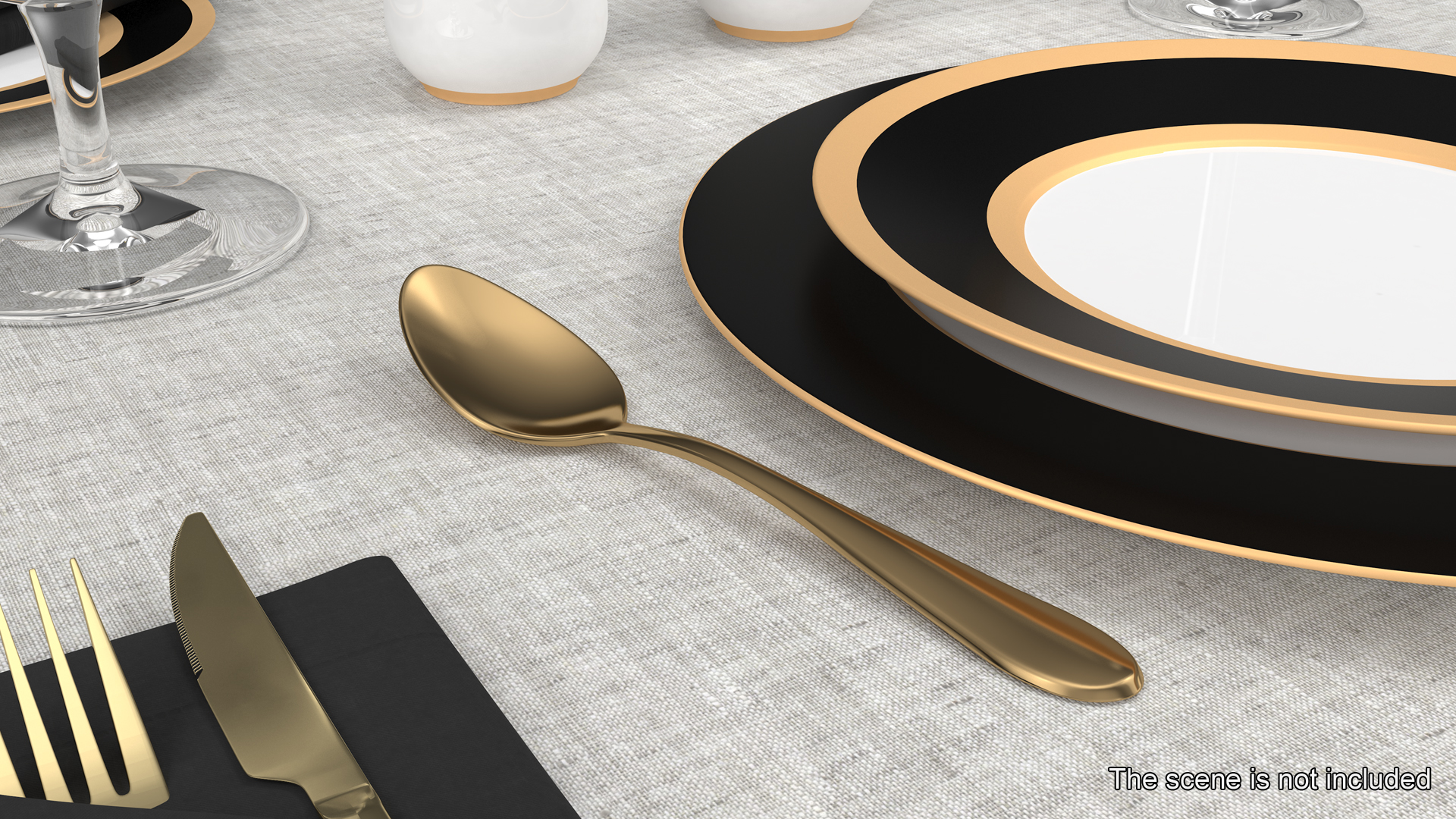 3D model Golden Dessert Spoon