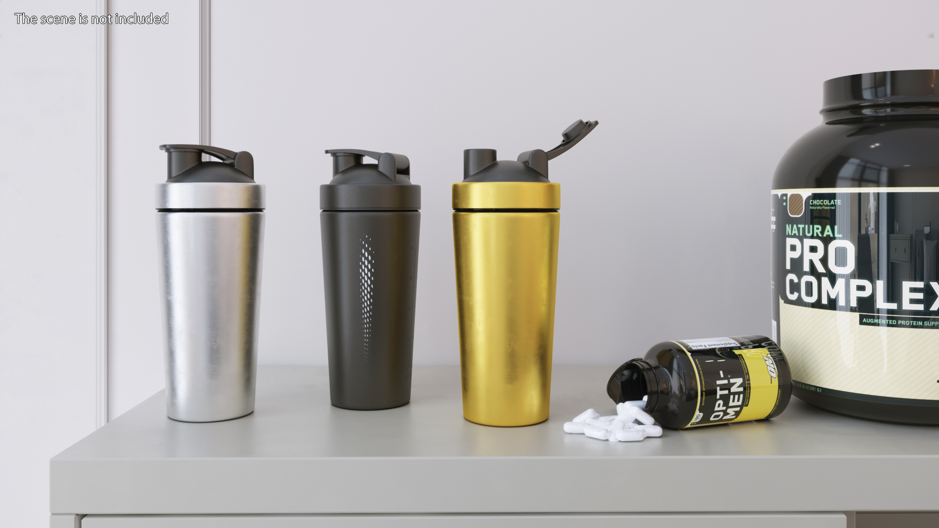 Stainless Steel Protein Shaker Bottle 3D