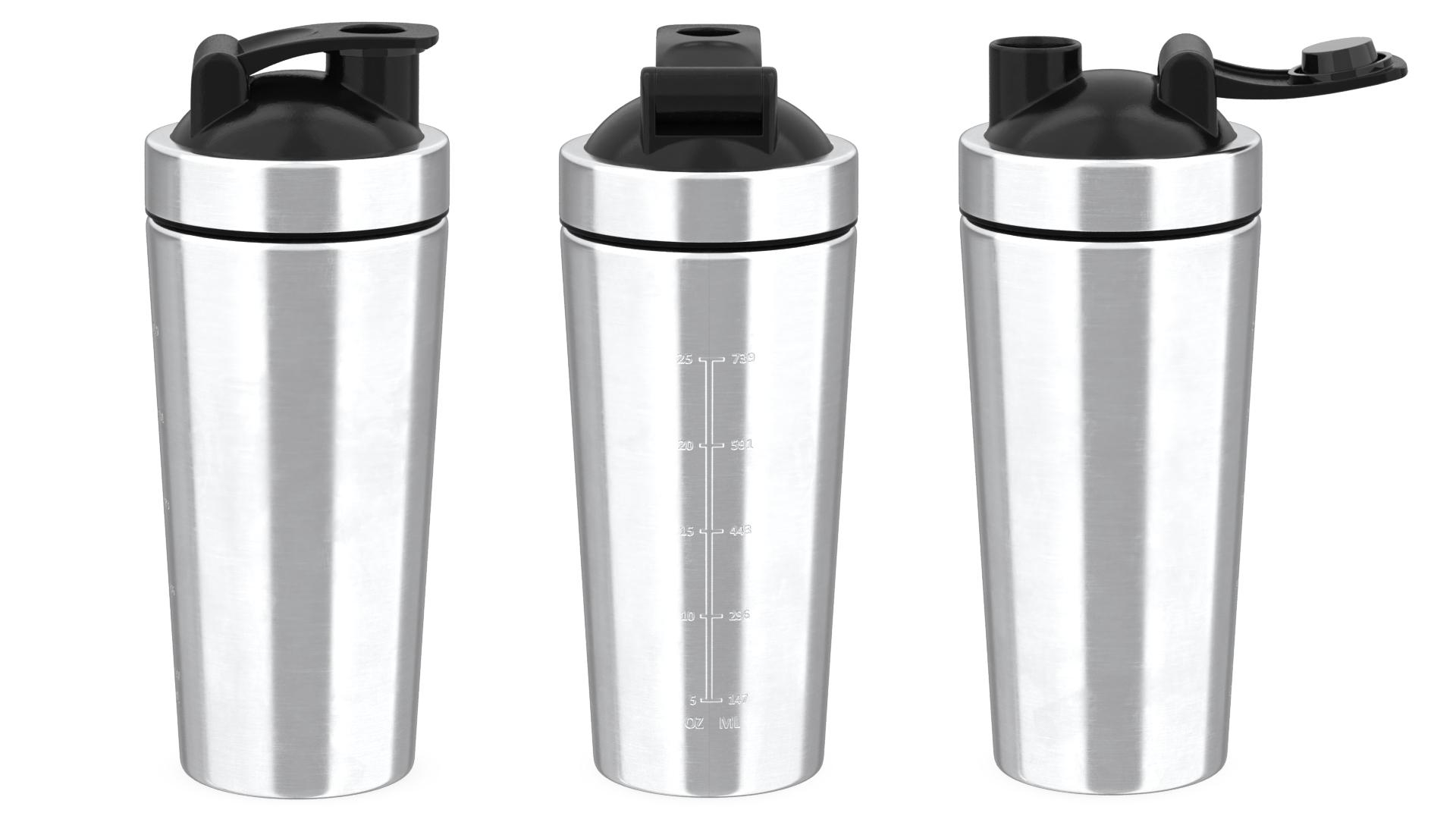 Stainless Steel Protein Shaker Bottle 3D