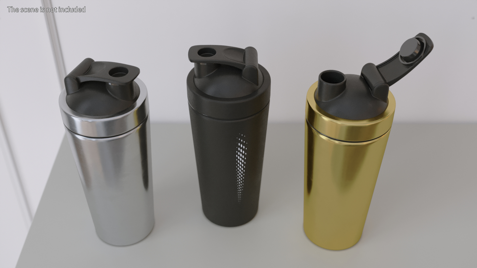 Stainless Steel Protein Shaker Bottle 3D