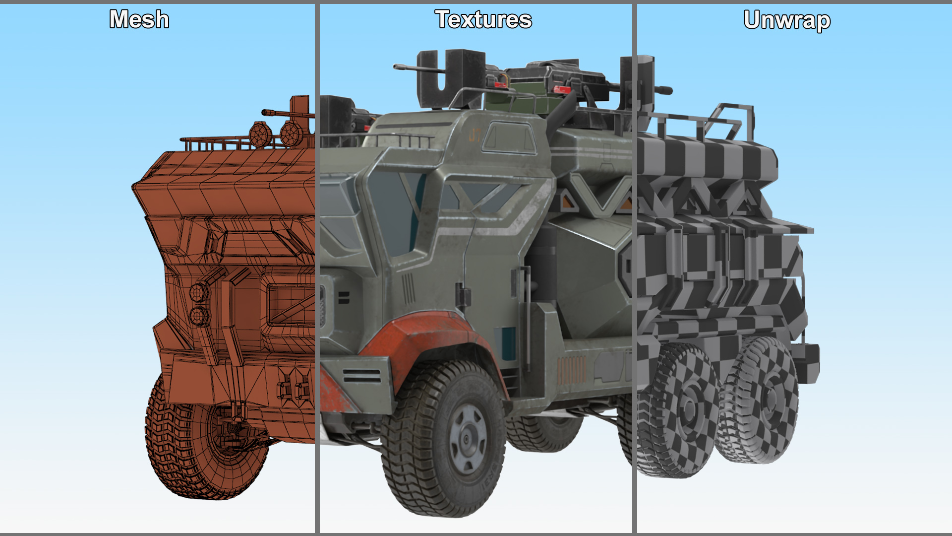 3D model Futuristic Military Truck