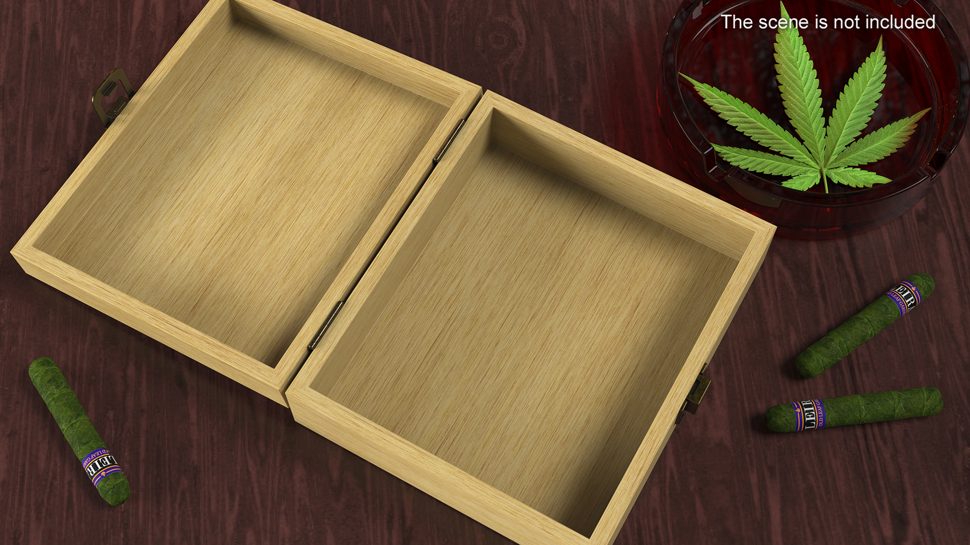 3D model Cannabis Cigars Box Open Empty